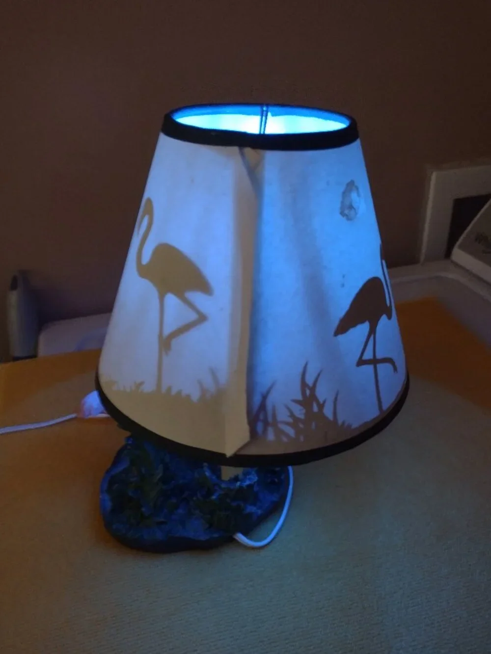 Vintage JSNY Flamingo Lamp with Flamingo Silhouette Shade